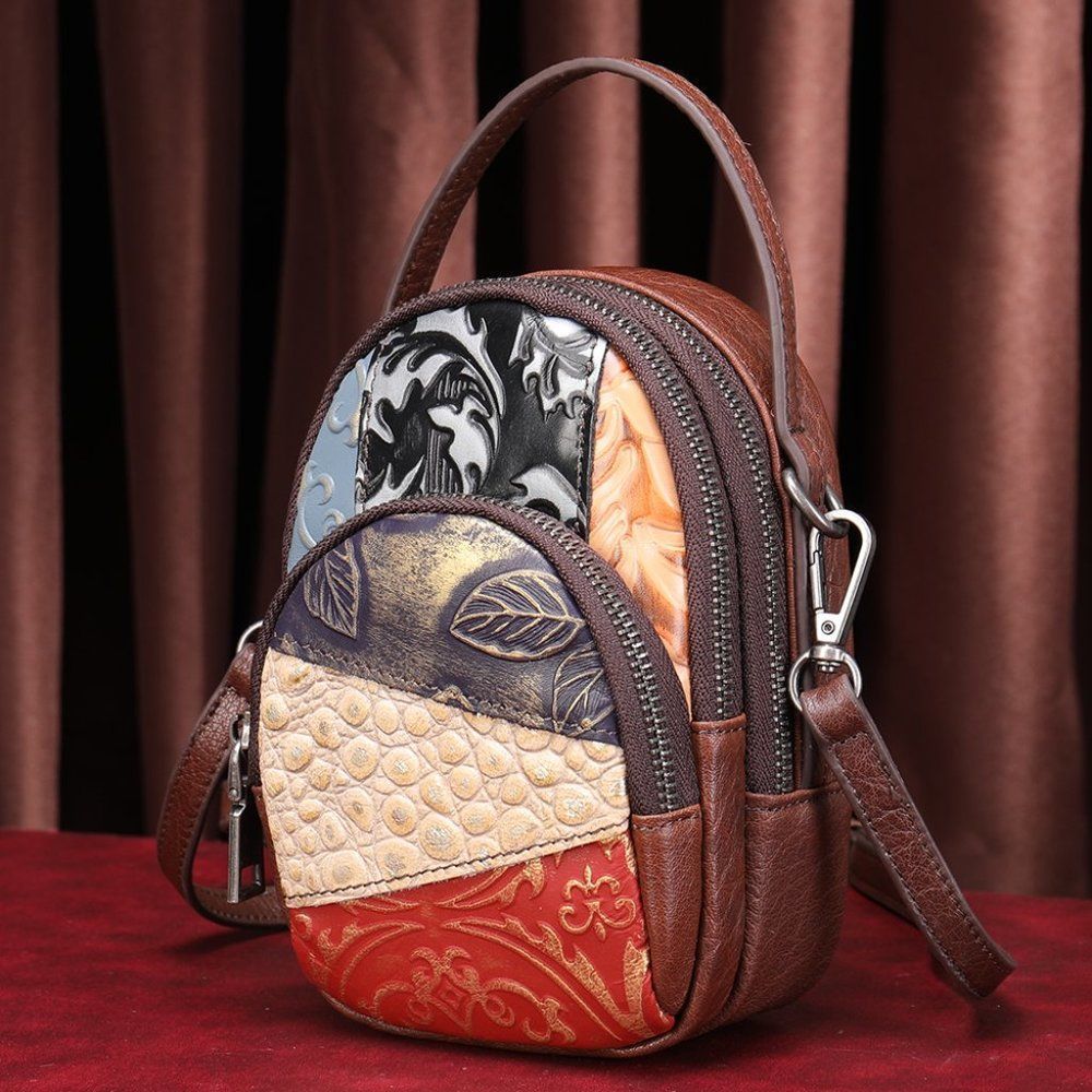 Leather Cross Body Patchwork Bag - Picture 6 of 13